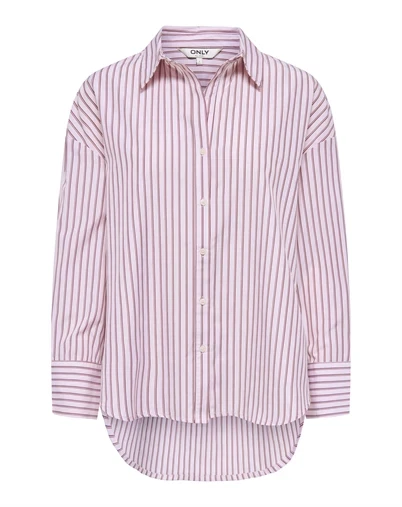 Only - ONLOregon Alva Regular Skjorte - Fuchsia Pink/Bourdeaux